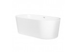 Oltens Inga bathtub freestanding 157x75 cm oval acrylic - white