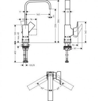 Washbasin faucet standing Hansgrohe Metropol 230 EcoSmart chrome - sanitbuy.pl