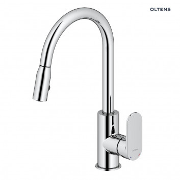 Oltens Lista kitchen faucet standing with pull-out spray - chrome