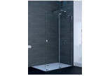 Door shower walk-in Huppe Xtensa pure, sliding, 868-900mm, stabilizator skośny, fixing right, Anti-Plaque, shiny silver profile