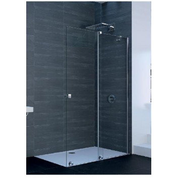 Door shower walk-in Huppe Xtensa pure, sliding, 868-900mm, stabilizator skośny, fixing right, Anti-Plaque, shiny silver profile