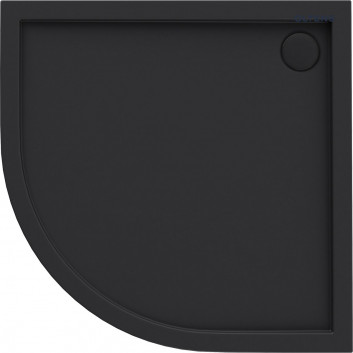 Oltens Superior acrylic shower tray 80x80 cm półokragły - black mat
