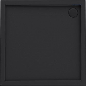 Oltens Superior acrylic shower tray 90x90 cm półokragły - black mat