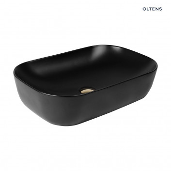 Oltens Hamnes washbasin 61x40 cm countertop oval - black mat