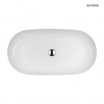 Oltens Hamnes Thin countertop washbasin oval 80 x 40 cm - white