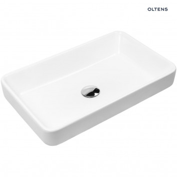 Oltens Fossa washbasin 55x34 cm countertop with coating SmartClean - white