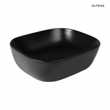 Oltens Hamnes washbasin 46,5x37,5cm countertop oval with coating SmartClean - black mat