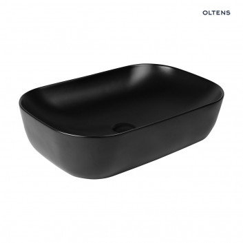 Oltens Hamnes washbasin 61x40 cm countertop oval with coating SmartClean - black mat