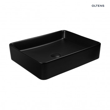 Oltens Forde washbasin 51x40,5cm countertop rectangular with coating SmartClean - black mat 