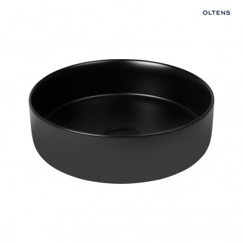 Oltens Lagde washbasin 35,5 cm countertop round with coating SmartClean - black mat 