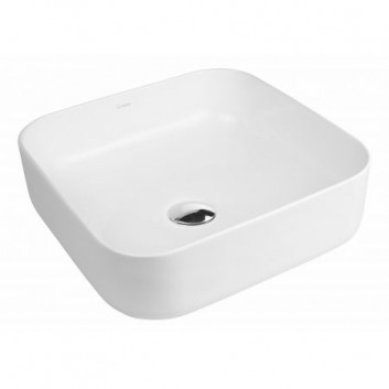 Oltens Hadsel washbasin 38,5 cm countertop square with coating SmartClean - white 