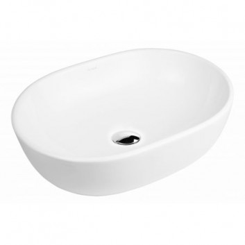 Oltens Hamnes washbasin 47,5x34 cm countertop oval with coating SmartClean - white