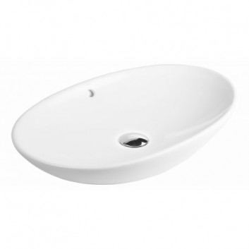 Oltens Sogne washbasin 63x42 cm countertop oval with coating SmartClean - white 