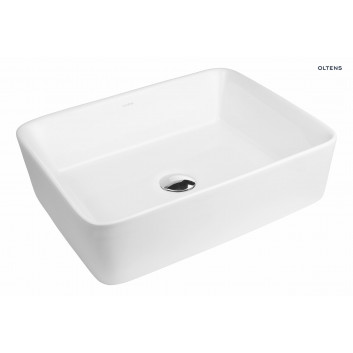 Oltens Forde washbasin 48x37 cm countertop rectangular with coating SmartClean - white 