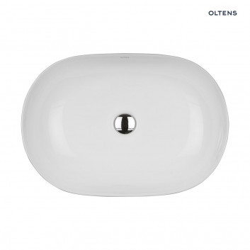 Oltens Hamnes Thin countertop washbasin oval 60,5 x 41,5 cm white with coating Oltens SmartClean