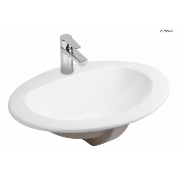 Oltens Kjos washbasin 52x43 cm drop in oval - white