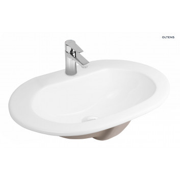 Oltens Asta washbasin 55x42 cm drop in oval - white