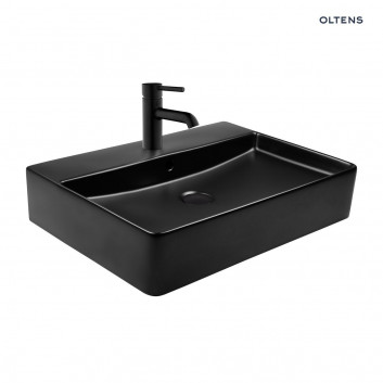 Oltens Duve washbasin 60x42 cm countertop rectangular - black mat