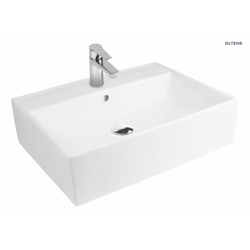 Oltens Hyls washbasin 58,5x44 cm countertop rectangular - white