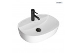 Oltens Hamnes Thin countertop washbasin with tap hole oval 51 x 39 cm - white
