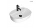 Oltens Hamnes Thin countertop washbasin with tap hole oval 51 x 39 cm - white