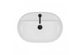 Oltens Hamnes Thin countertop washbasin with tap hole oval 62 x 42 cm - white