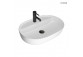 Oltens Hamnes Thin countertop washbasin with tap hole oval 62 x 42 cm - white