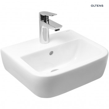 Oltens Vernal washbasin 40x32,5 cm hanging with coating SmartClean - white