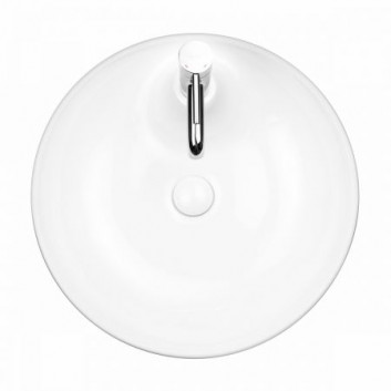 Oltens Lysake washbasin 48,5 cm countertop round with coating SmartClean - white