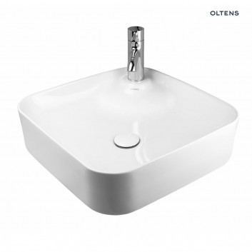 Oltens Lysake washbasin 42,5 cm countertop square with coating SmartClean - white