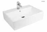 Oltens Hyls washbasin 58,5x44 cm countertop rectangular with coating SmartClean - white