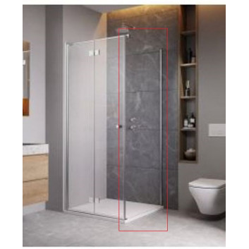 Door shower Radaway Essenza New Black KDJ 80 cm, left, glass transparent with coating Easy Clean, profil black mat