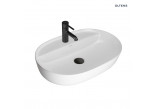 Oltens Hamnes Thin countertop washbasin with tap hole oval 62 x 42 cm white with coating Oltens SmartClean