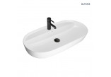 Oltens Hamnes Thin countertop washbasin with tap hole oval 80 x 40 cm white with coating Oltens SmartClean