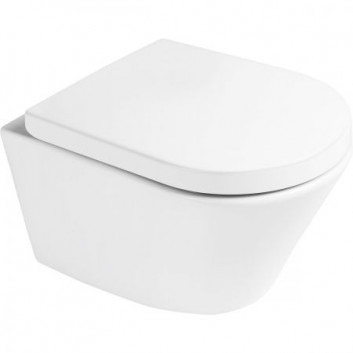 Set Oltens Jog bowl WC hanging PureRim with coating SmartClean with soft-close WC seat