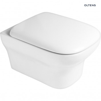 Set Oltens Gulfoss bowl WC hanging PureRim with coating SmartClean with soft-close WC seat