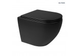 Set Oltens Hamnes bowl WC hanging PureRim with coating SmartClean with soft-close WC seat Ovan Slim - black mat