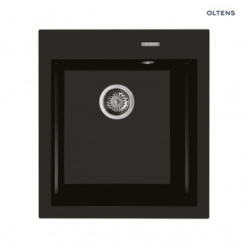 Oltens Gravan zlewozmywak granitowy 1 komorowy 47x51,5 cm - black 