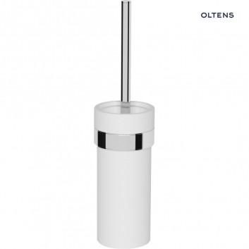 Oltens Vernal brush do WC hanging with handle - white ceramics/chrome
