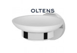 Oltens Gulfoss soap dish with handle - white ceramics/chrome