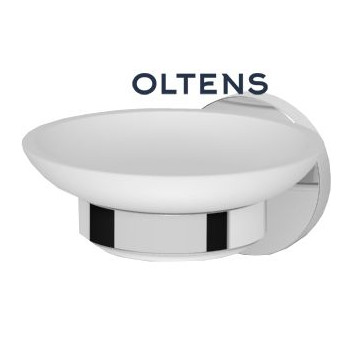 Oltens Gulfoss soap dish with handle - white ceramics/chrome