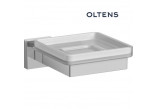 Oltens Tved soap dish with handle - glass szronione/chrome