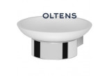 Oltens Vernal soap dish with handle - white ceramics/chrome