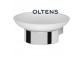 Oltens Vernal soap dish with handle - white ceramics/chrome