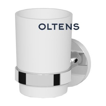 Oltens Gulfoss Glass with holder - white ceramics/chrome
