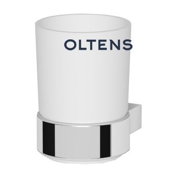 Oltens Tved Glass with holder - glass szronione/chrome