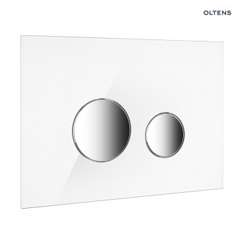 Oltens Lule flushing plate do WC - szklany white/chrome/white