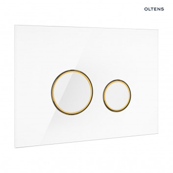 Oltens Torne flushing plate szklany do WC - black/gold mat