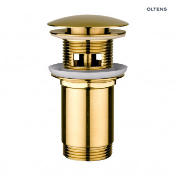 Oltens Halsa korek for washbasin klik klak round z overflow G1 1/4 - gold szczotkowane