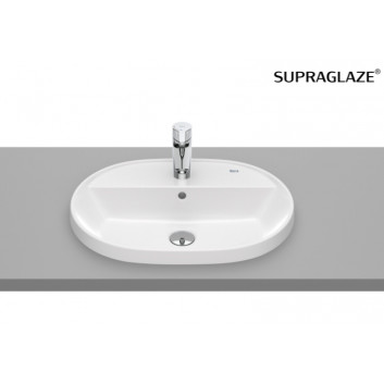 GAP Countertop washbasin oval 55x40 cm, with tap hole, z overflow, Supraglaze®